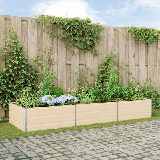 Plantekasse Elfenben 195x100x45 cm – Galvaniseret stål