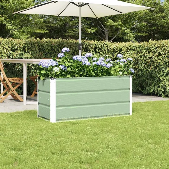 Plantekasse i grøn stål 100×40×45 cm