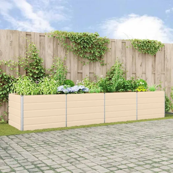 Plantekasse Elfenben 195x100x45 cm – Galvaniseret stål
