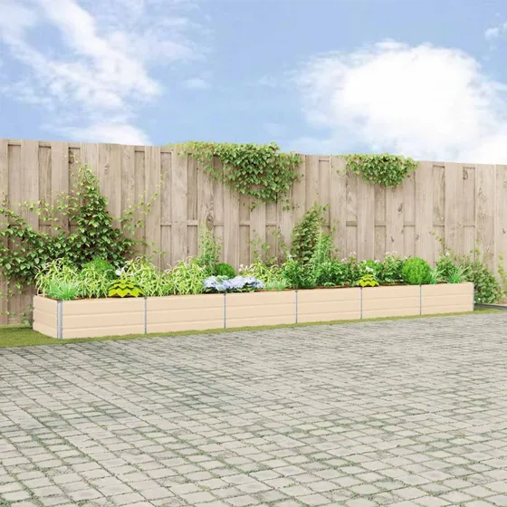 Plantekasse Elfenben 195x100x45 cm – Galvaniseret stål
