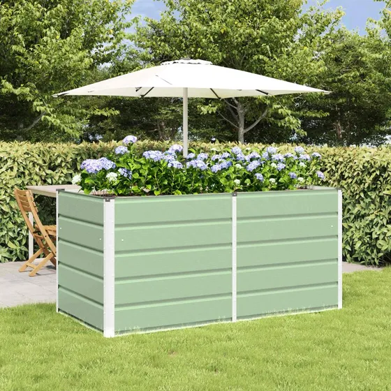 Plantekasse i stål 160x80x75 cm - Grøn, robust og stilren