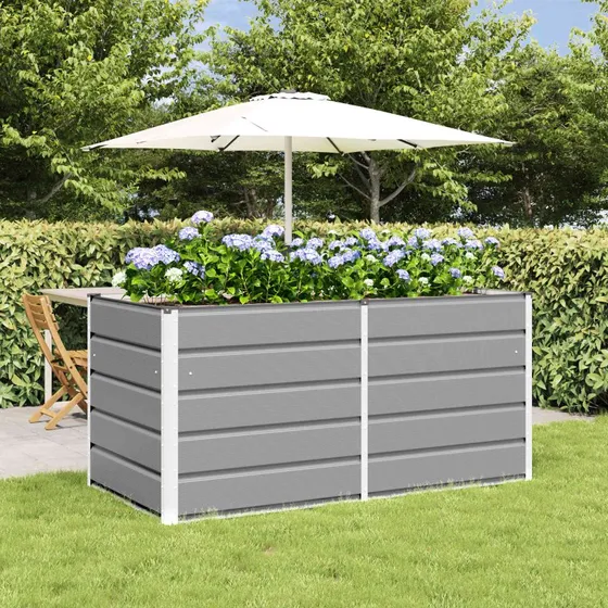 Plantekasse Lysegrå 160x80x75 cm i Stål
