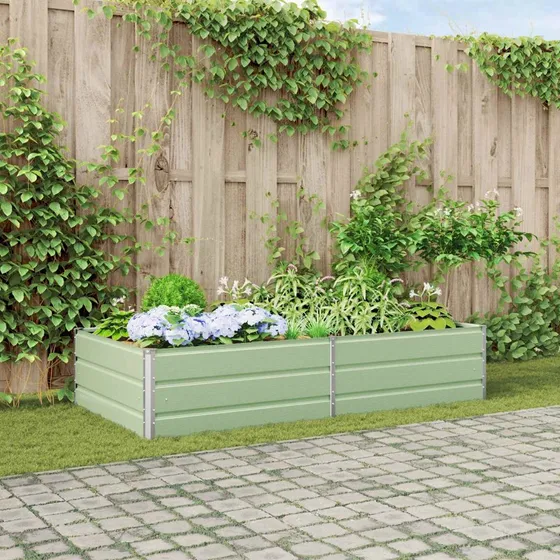 Plantekasse Pastel Grøn 195x100x45 cm – Galvaniseret stål