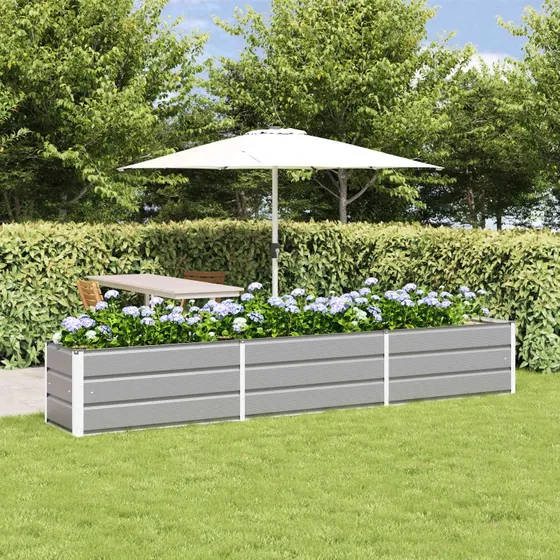 Plantekasse Lysegrå 480×50×45 cm - Galvaniseret Stål