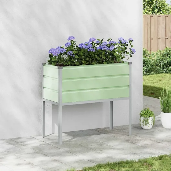 Plantekasse Pastelgrøn 100x45x90 cm – Galvaniseret stål