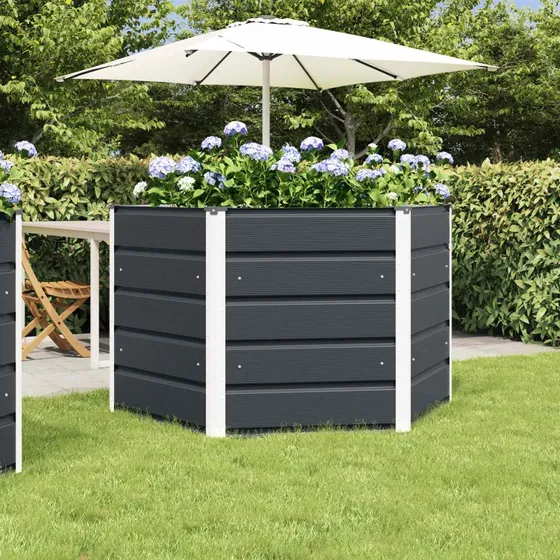 Plantekasse Hexagon Antracit 129x129x75 cm – Stål