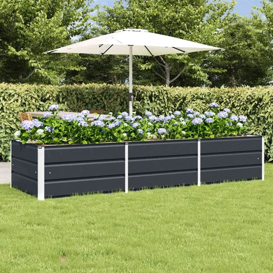 Plantekasse Antracit 240x80x45 cm i stål