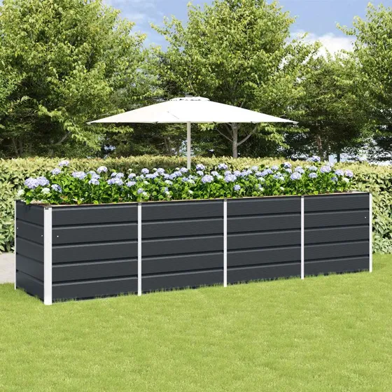 Plantekasse Antracit Stål 240 x 80 x 75 cm