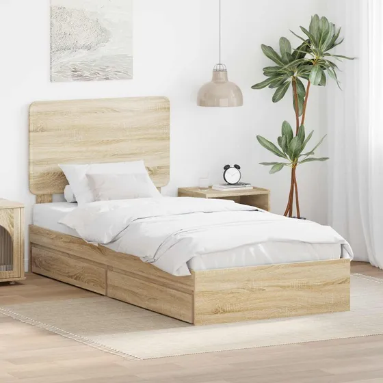 Opbevaringsseng Sonoma eg 100x200 cm med skuffe