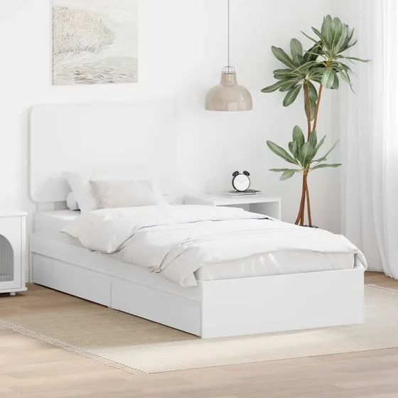 Opbevaringsseng med hovedgærde 75x190 cm – Hvid