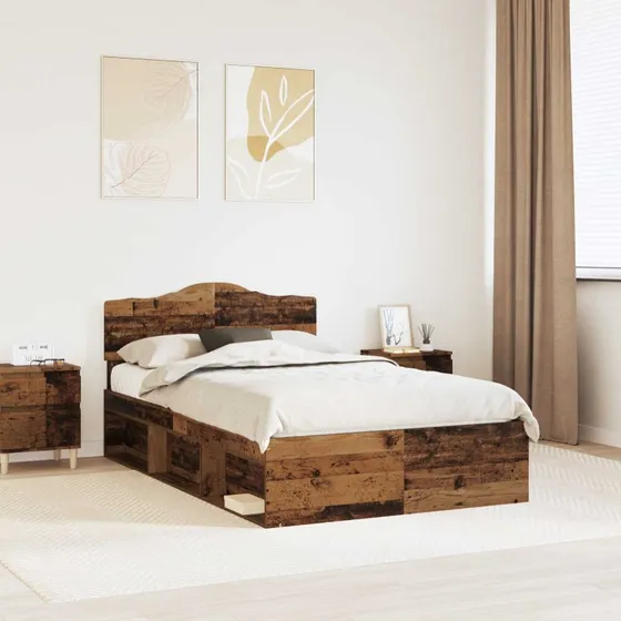 Sengestel i massivt fyrretræ 120x190 cm – gammelt træ