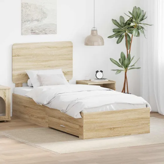 Sengestel med hovedgærde Sonoma eg 75x190 cm