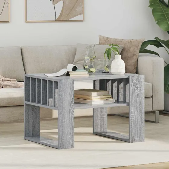 Sofabord Grå Sonoma 66x49,5x45 cm – Konstrueret træ
