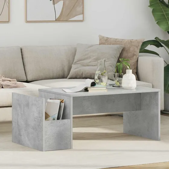Sofabord Betonlook 90x45x35 cm - Grå, konstrueret træ