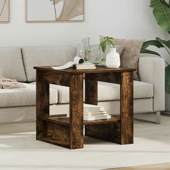 Sofabord røget eg 51 x 50 x 50 cm – konstrueret træ