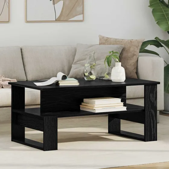 Sofabord sort eg 90x50x40 cm – konstrueret træ