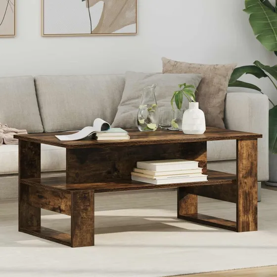 Sofabord røget eg 90x50x40 cm, konstrueret træ