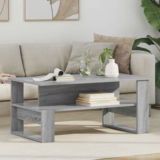 Sofabord Grå Sonoma 90x50x40 cm – Konstrueret træ