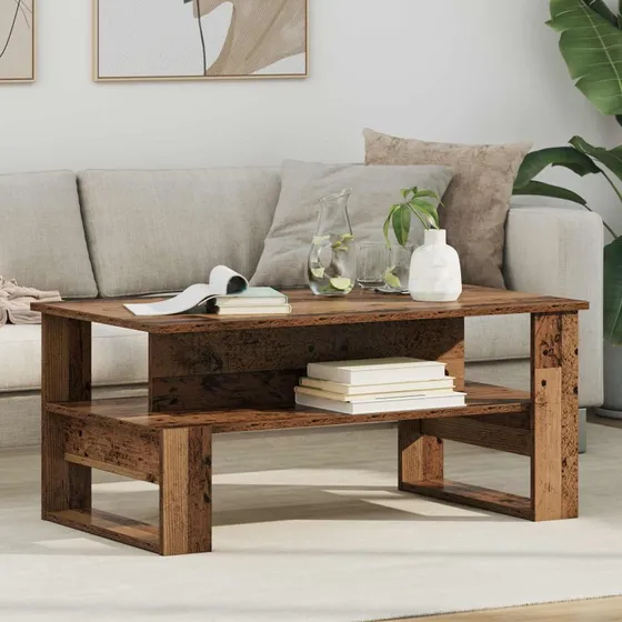 Sofabord i gammelt træ 90x50x40 cm – konstrueret træ