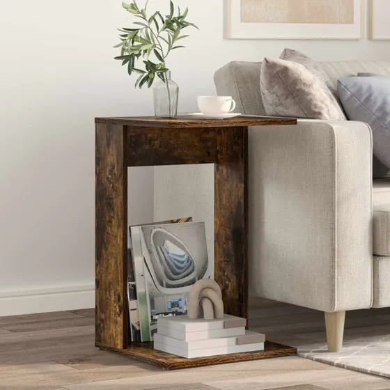 Sidebord i røget eg 40×38×62,5 cm – konstrueret træ