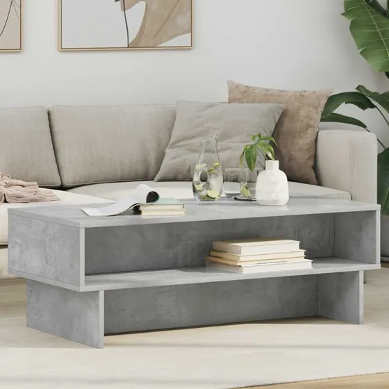Sofabord Betonlook Grå 100x46x35 cm - Konstrueret træ