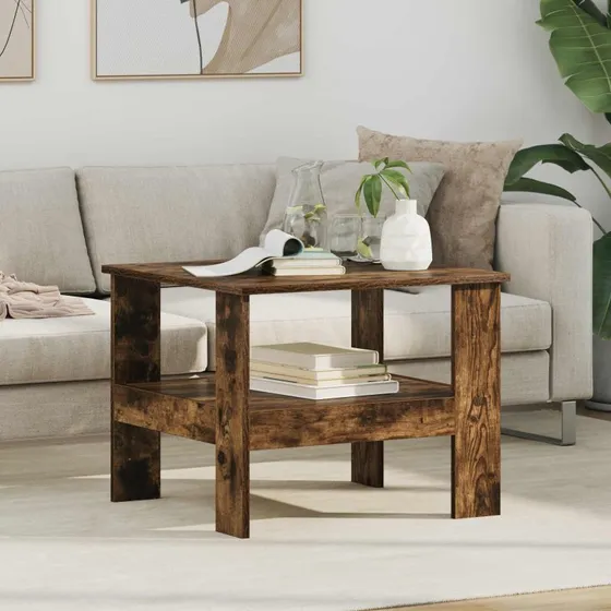 Sofabord røget eg 57x55x45 cm – konstrueret træ