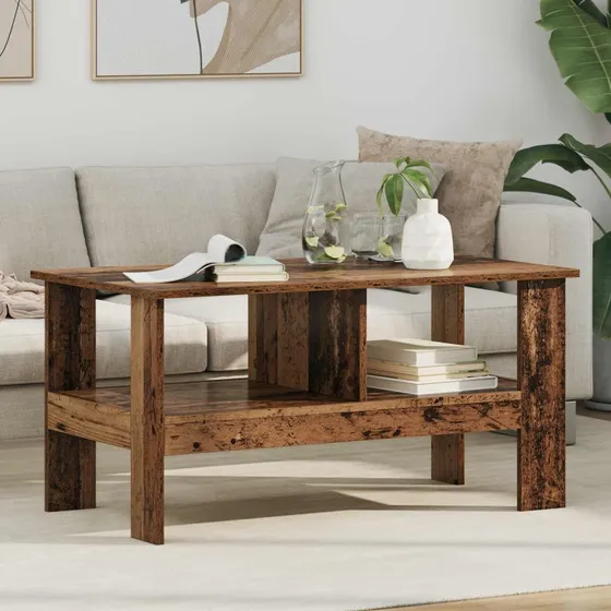 Sofabord i gammelt træ 90x50x45 cm – konstrueret træ
