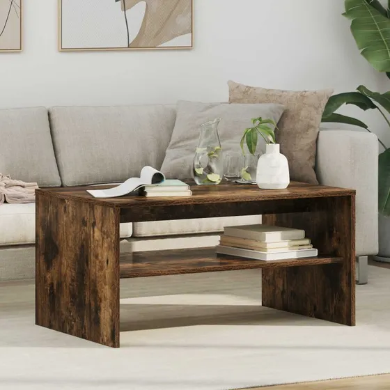 Sofabord røget eg 80x50x40 cm – konstrueret træ