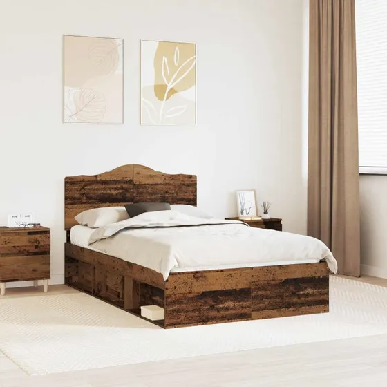 Sengestel i massivt fyrretræ 120x200 cm – rustikt look