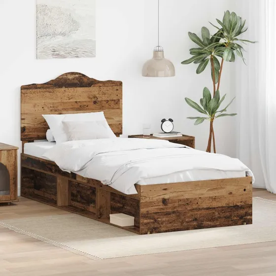 Sengestel 90x190 cm i massivt fyrretræ – vintage look