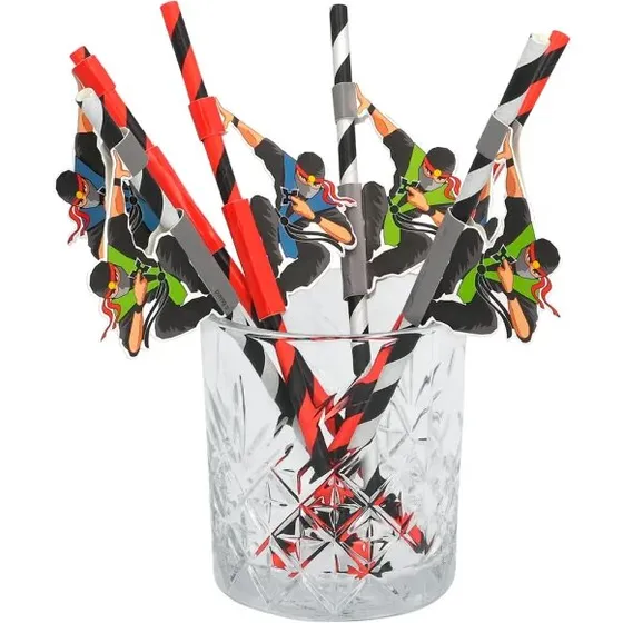 Ninja papirsugerør 6 stk – 20 cm