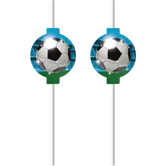 Fodboldfans papsugerør 4 stk, 22 cm (fodboldmotiv, FSC)