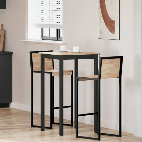 Barbord i massivt fyrretr 60x60x105 cm  natur