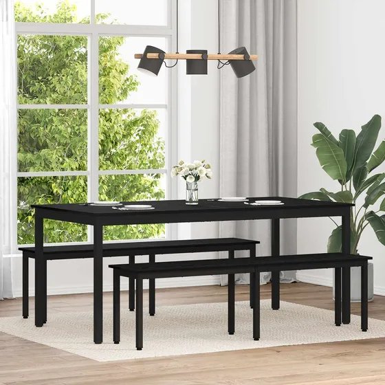 Rektangulrt spisebord i konstrueret tr - moderne design