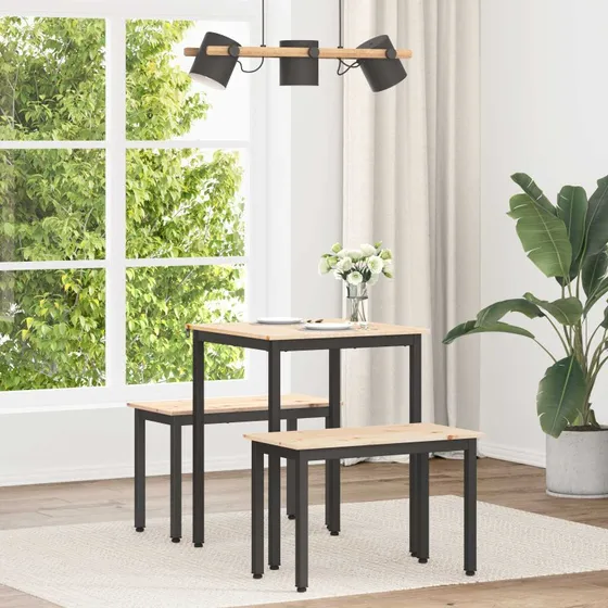 Spisebord natur 60x60x75 cm i massivt fyrretr