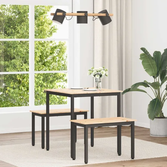 Spisebord i massivt fyrretr 70x70 cm  natur