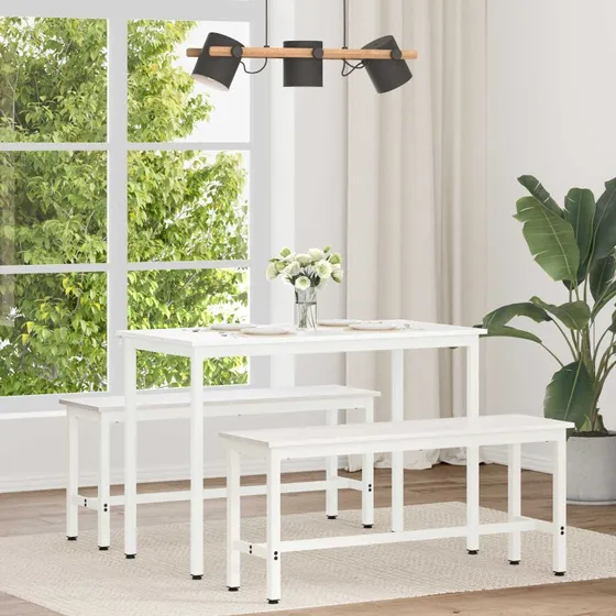 Hvidt spisebord i massivt fyrretr 110x55 cm