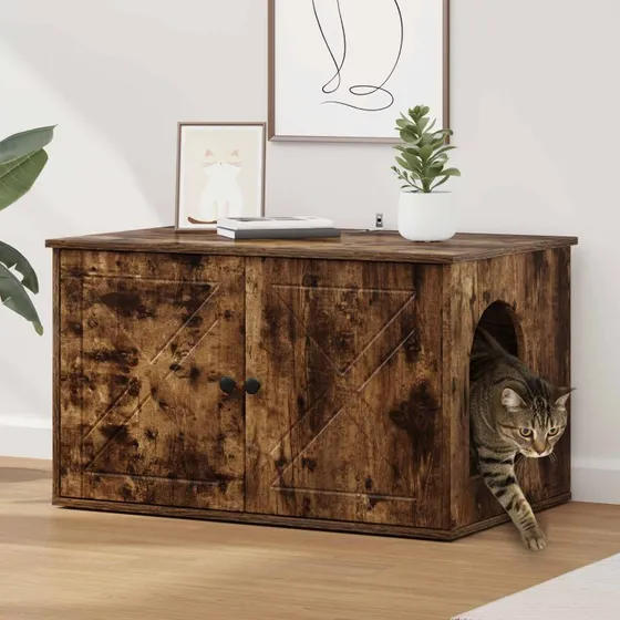 Kattehus Rget Eg 85x55x50 cm  Moderne Trdesign