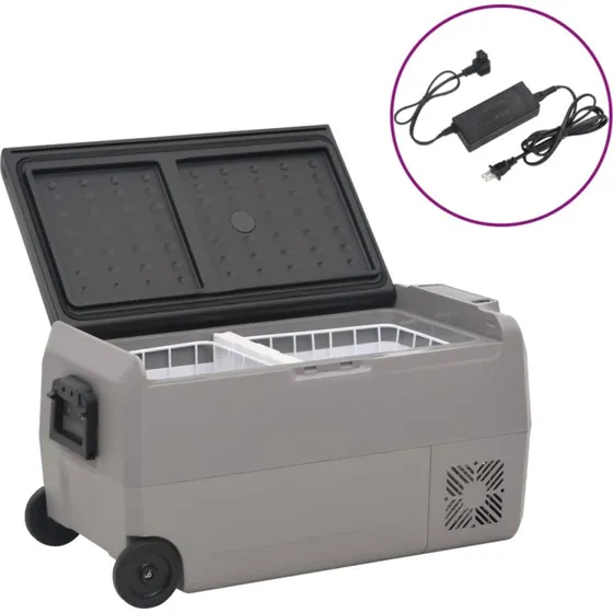 vidaXL kleboks 50 L med hjul & adapter, PP/PE sort/gr