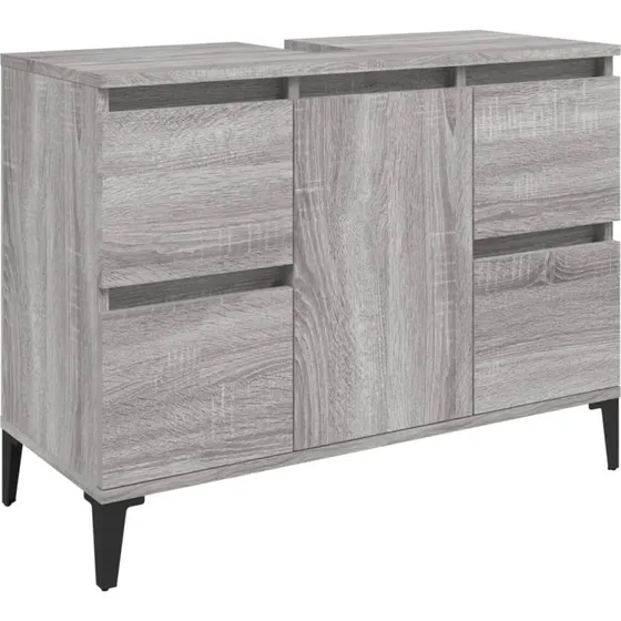 vidaXL underskab til håndvask 80x33x60 cm grå Sonoma-eg