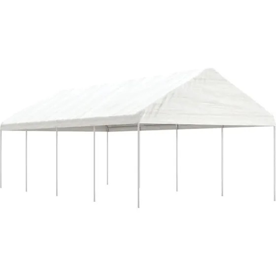 vidaXL Pavillon med tag 8,92x4,08x3,22 m - Hvid PE