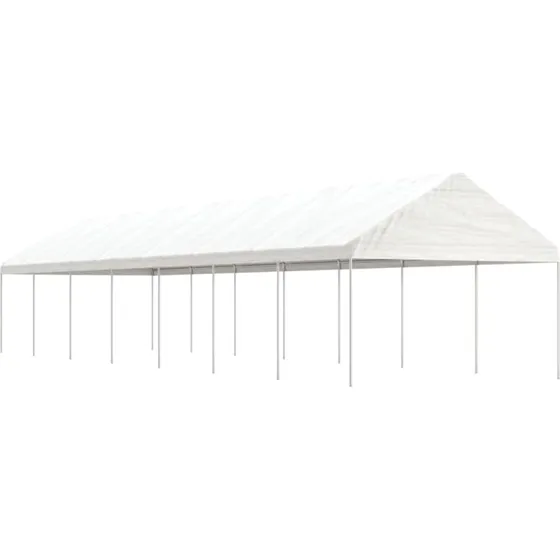 vidaXL pavillon med tag 15,61x4,08x3,22 m PE hvid