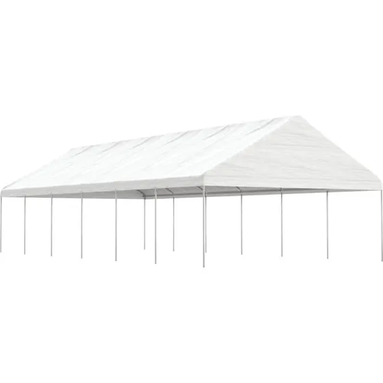 vidaXL Pavillon med tag 13,38x5,88x3,75 m PE - Hvid