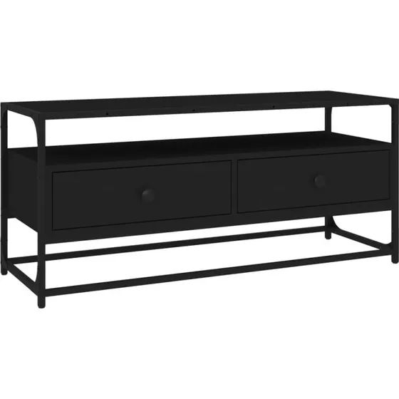 vidaXL TV-bord 100x35x45 cm sort, konstrueret tr