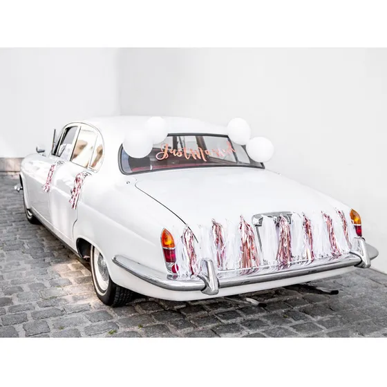 Just Married bildekorationskit – roseguld & hvid