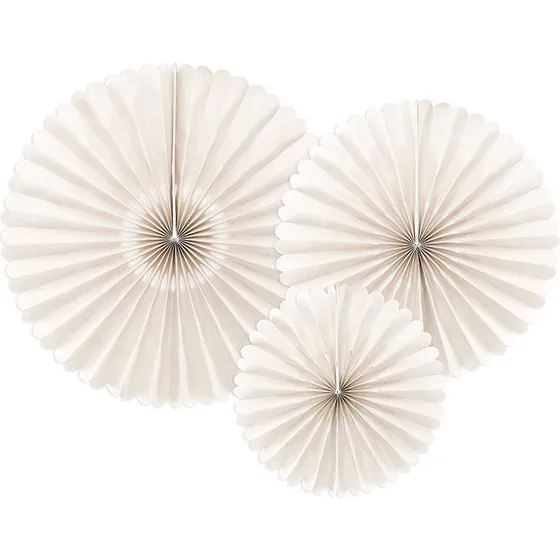 3 stk. Rosetter Beige-Creme 26-43 cm