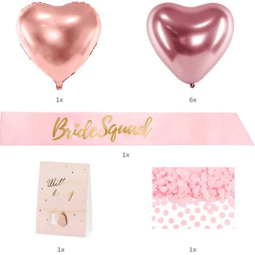 10 stk. brudepige festkasse i blandede farver – komplet sæt