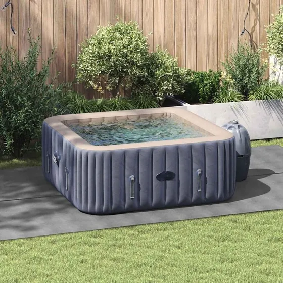 vidaXL poolunderlag 420x220 cm polyester-geotekstil lysegrå