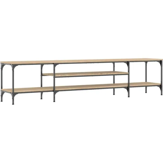 vidaXL TV-bord 201x35x45 cm konstrueret tr/jern Sonoma-eg