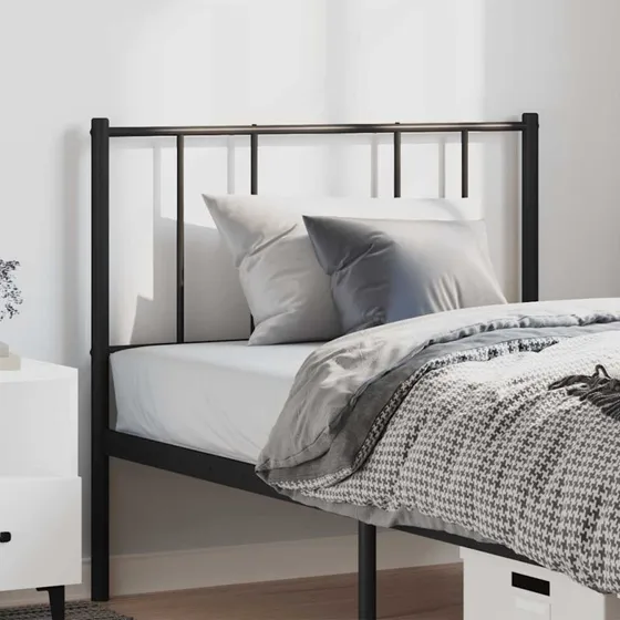 vidaXL sengegavl 100 cm metal sort